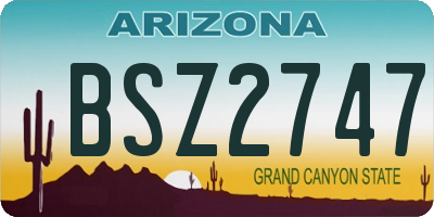 AZ license plate BSZ2747