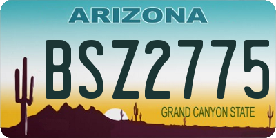 AZ license plate BSZ2775