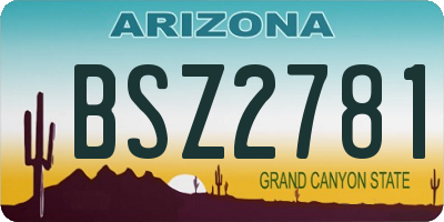 AZ license plate BSZ2781