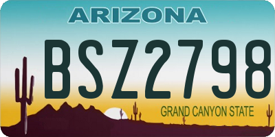 AZ license plate BSZ2798