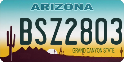 AZ license plate BSZ2803