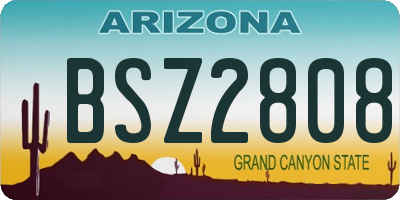 AZ license plate BSZ2808