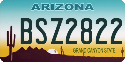 AZ license plate BSZ2822