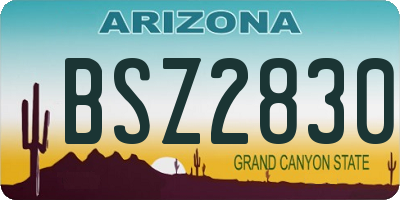 AZ license plate BSZ2830