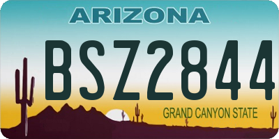 AZ license plate BSZ2844