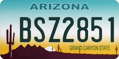 AZ license plate BSZ2851