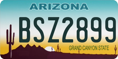 AZ license plate BSZ2899