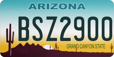 AZ license plate BSZ2900
