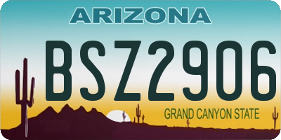 AZ license plate BSZ2906