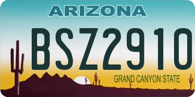 AZ license plate BSZ2910