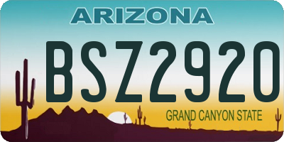 AZ license plate BSZ2920