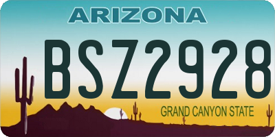 AZ license plate BSZ2928