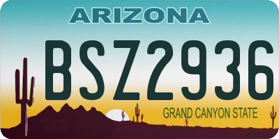 AZ license plate BSZ2936