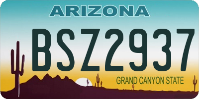 AZ license plate BSZ2937