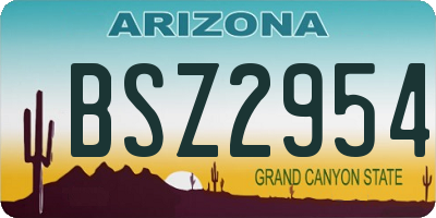 AZ license plate BSZ2954