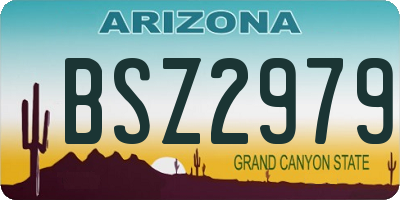 AZ license plate BSZ2979