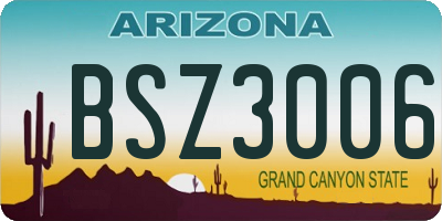 AZ license plate BSZ3006