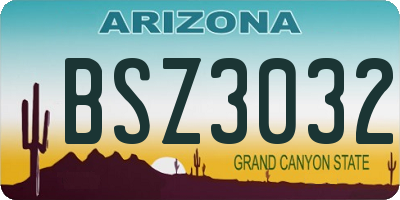 AZ license plate BSZ3032