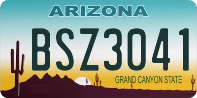 AZ license plate BSZ3041
