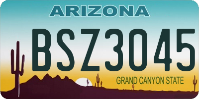 AZ license plate BSZ3045