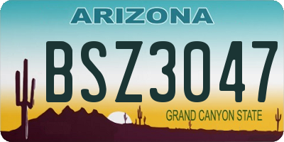 AZ license plate BSZ3047