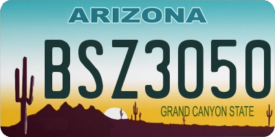 AZ license plate BSZ3050