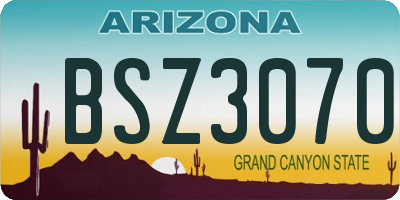 AZ license plate BSZ3070