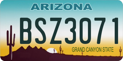 AZ license plate BSZ3071