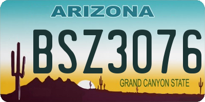 AZ license plate BSZ3076