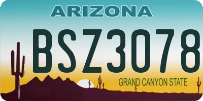 AZ license plate BSZ3078
