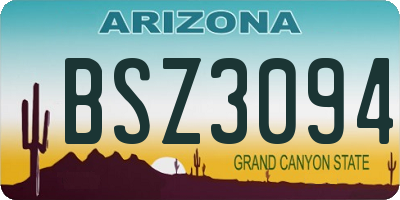 AZ license plate BSZ3094