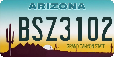AZ license plate BSZ3102