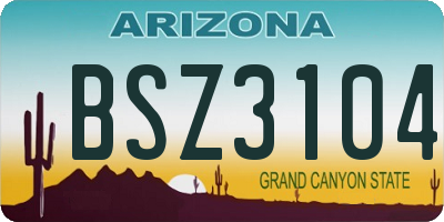 AZ license plate BSZ3104