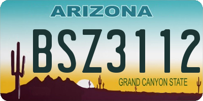 AZ license plate BSZ3112