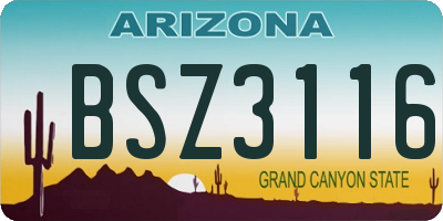 AZ license plate BSZ3116