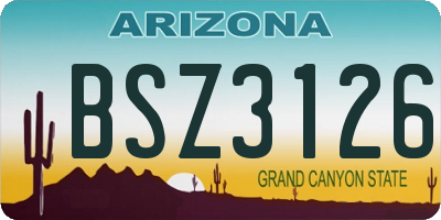 AZ license plate BSZ3126