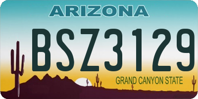 AZ license plate BSZ3129