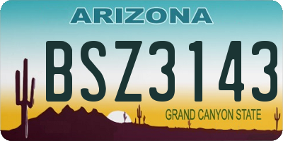 AZ license plate BSZ3143