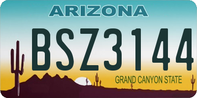 AZ license plate BSZ3144