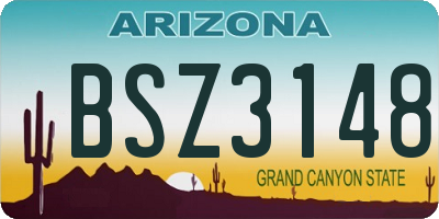 AZ license plate BSZ3148