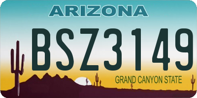 AZ license plate BSZ3149