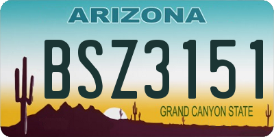 AZ license plate BSZ3151