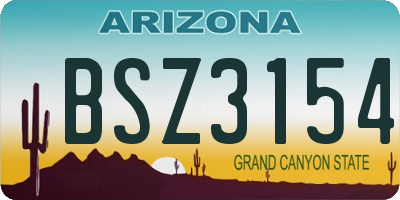 AZ license plate BSZ3154