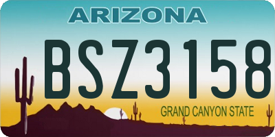 AZ license plate BSZ3158