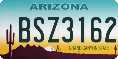 AZ license plate BSZ3162