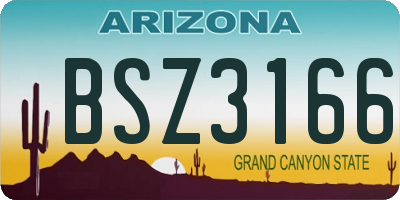 AZ license plate BSZ3166