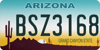 AZ license plate BSZ3168