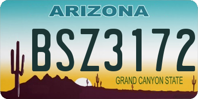 AZ license plate BSZ3172