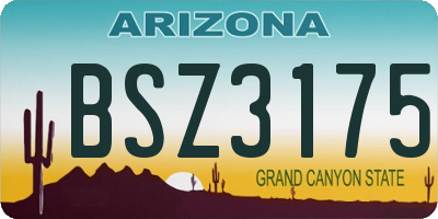 AZ license plate BSZ3175