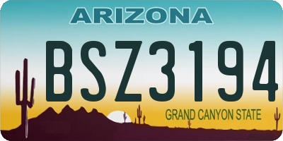 AZ license plate BSZ3194